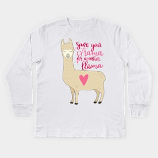 llama drama Kids Long Sleeve T-Shirt